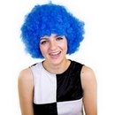 Perruque bleue afro clown adulte