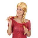 Perruque blonde couettes écolière femme