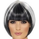 Perruque carré noir et blanc femme