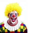 Perruque clown afro jaune adulte