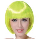 Perruque courte jaune fluo femme