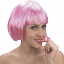 Perruque courte rose femme
