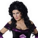 Perruque longue bouclée noire femme