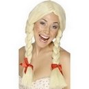 Perruque écolière blonde à nattes femme