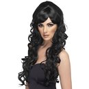 Perruque glamour longue noire avec boucles femme