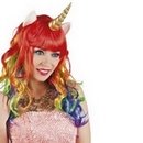 Perruque longue multicolore licorne femme