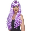Perruque longue ondulée violette femme