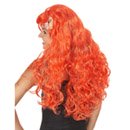 Perruque longue orange femme