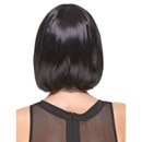 Perruque luxe noire carré plongeant avec frange femme