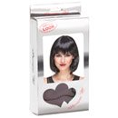 Perruque luxe noire carré plongeant avec frange femme