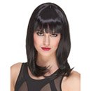 Perruque luxe noire mi-longue femme - 170g