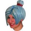 Perruque latex manga bleue adulte