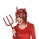 Perruque métallique diable rouge adulte Halloween