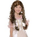 Perruque princesse châtain fille