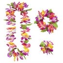Set hawaï à fleurs adulte