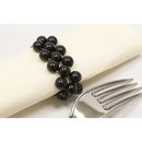 2 ronds de serviette en perles noirs