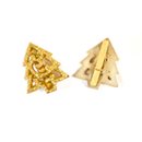 6 Pinces sapin de Noël dorée à paillettes