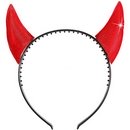 Serre tête cornes diable réflechissantes adulte Halloween