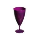 6 verres à vin design plastique rigide pourpre pailletés 15 cl